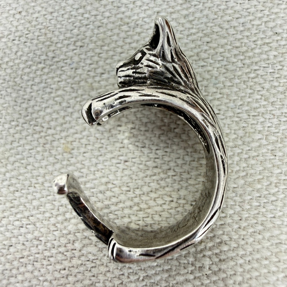Wear Felicity Cat Wrap Ring Silver Tone Adjustable Animal Kitten‎ - Picture 11 of 11